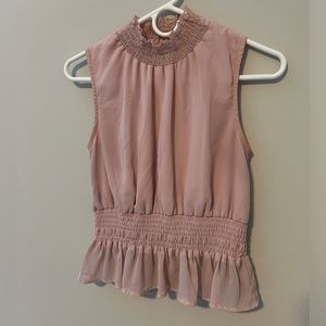 Cute Baby Pink Sleeveless Blouse
